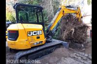 Tuin leeghalen met minikraan