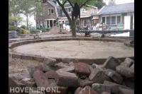 Bestrating leggen in cirkelpatroon