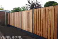 Hout beton schutting plaatsen