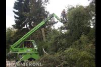 Bomen kappen met hoogwerker