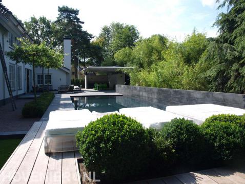 Moderne achtertuin met zwembad 2