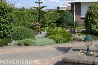 Voortuin met apenboom en waterornament 1