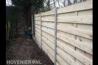 Hout beton schutting plaatsen 1