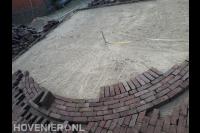 Bestrating van gebakken klinkers in cirkelpatroon 1