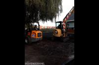 Voorbereidende grondwerkzaamheden in tuin