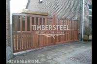 Houten poort voor oprit