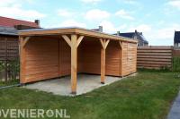 Houten overkapping met berging
