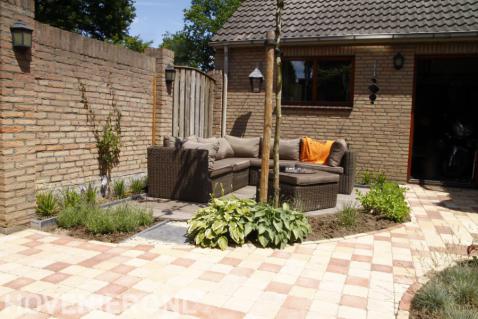 Houten vlonder met loungeset