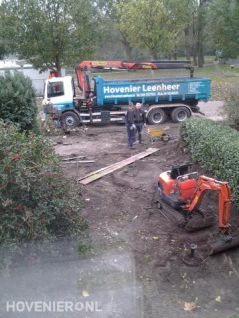 Tuin leeghalen en afgraven