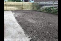 Resultaat na leeghalen tuin en aanleveren van grond en zand