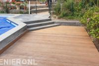 Achtertuin met verhoogd zwembad