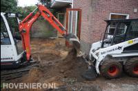 Tuin afgraven met minigraver en bobcat