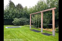 schommel van douglas met duikelrek en flatground ingraaf trampoline