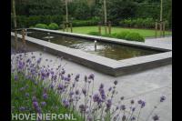 Strakke vijver met fonteintjes