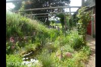 Pergola's over natuurlijke vijver