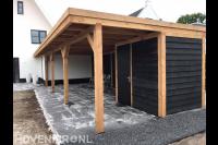 Houten overkapping met berging