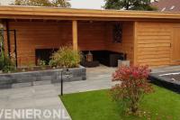 Houten overkapping met berging