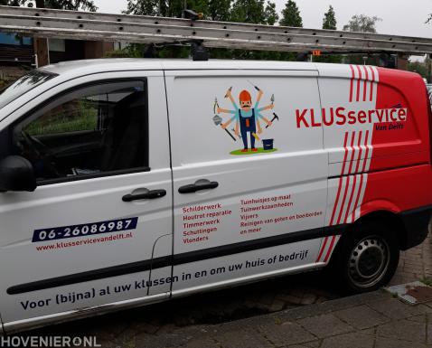 Bedrijfsbus van KLUSservice van Delft