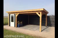 Houten overkapping met berging