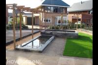 Tuinaanleg met vlonder, pergola, vijver en grasveld 2