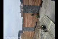 Schutting met grindkorven