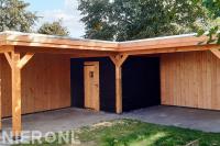 Houten overkapping met berging