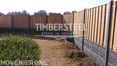 Hout beton schutting