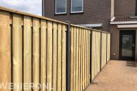 Hout beton schutting in achtertuin