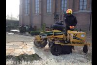 Boomstronk verwijderen met stobbenfrees