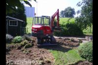 Tuin afgraven met minigraver