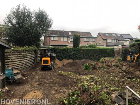 Tuin afgraven
