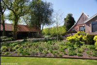 Border met nieuwe beplanting en bodembedekking van boomschors