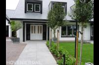 Strakke voortuin bij moderne villa
