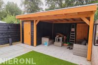 Plaatsen overkapping met inpandige berging en keramisch terras