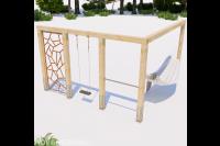 maatwerk houten pergola met schommel en hangmat douglas hout pergola