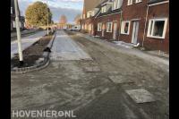 Bestraten van openbare weg in nieuwbouwwijk