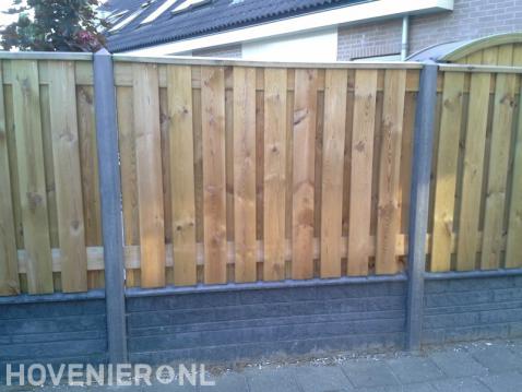 Hout beton schutting