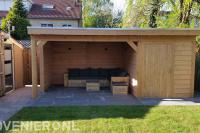 Houten overkapping met berging