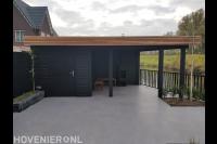 Luxe overkapping met schuurtje