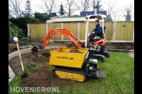 Tuin afgraven met minigraver en minidumper
