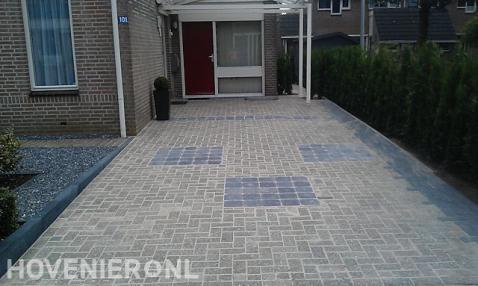 Bestrating van oprit met betonklinkers