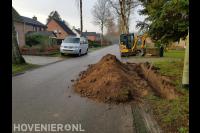 Sleuf graven met minigraver