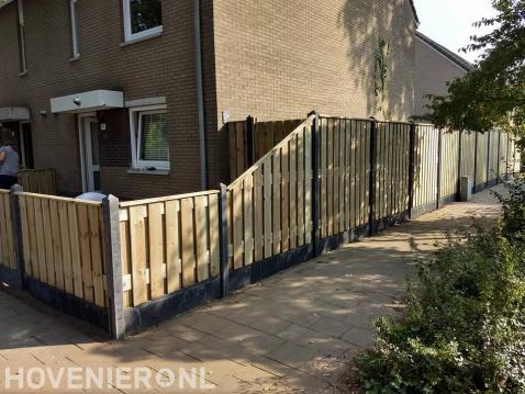 Hout beton schutting