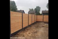 Hout beton schutting plaatsen