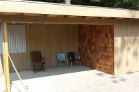 Houten overkapping met berging