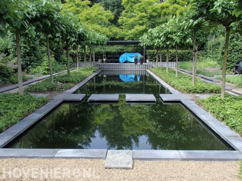 Tuin met zwemvijver en veel groen