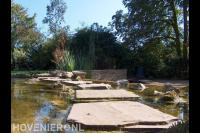 Vijver met rotsblokken