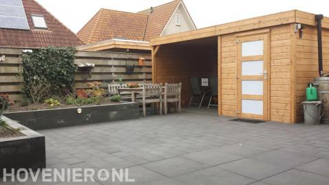 Houten overkapping met berging