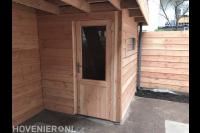 Houten overkapping met berging 2