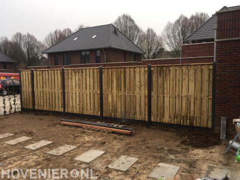 Hout beton schutting